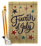 Fourth Of July Stars - Fourth of July Americana Vertical Impressions Decorative Flags HG192626 Made In USA