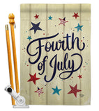 Fourth Of July Stars - Fourth of July Americana Vertical Impressions Decorative Flags HG192626 Made In USA