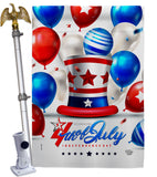 Independence Ballooon - Fourth of July Americana Vertical Impressions Decorative Flags HG192631 Made In USA