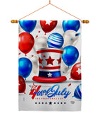 Independence Ballooon - Fourth of July Americana Vertical Impressions Decorative Flags HG192631 Made In USA