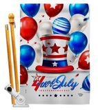 Independence Ballooon - Fourth of July Americana Vertical Impressions Decorative Flags HG192631 Made In USA