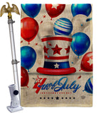 Independence Ballooon - Fourth of July Americana Vertical Impressions Decorative Flags HG192631 Made In USA