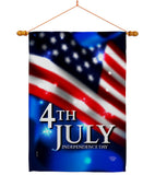July 4th - Fourth of July Americana Vertical Impressions Decorative Flags HG192636 Made In USA
