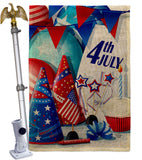 Celebrate 4th of July - Fourth of July Americana Vertical Impressions Decorative Flags HG192637 Made In USA