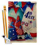 Celebrate 4th of July - Fourth of July Americana Vertical Impressions Decorative Flags HG192637 Made In USA
