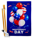 Ballons of Independence - Fourth of July Americana Vertical Impressions Decorative Flags HG192640 Made In USA