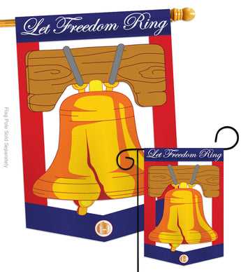 Freedom Bell - Fourth of July Americana Vertical Applique Decorative Flags HG111048