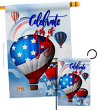 July 4th Hot Air Balloon - Fourth of July Americana Vertical Impressions Decorative Flags HG111078 Made In USA