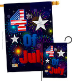 Fireworks July 4th - Fourth of July Americana Vertical Impressions Decorative Flags HG111089 Made In USA