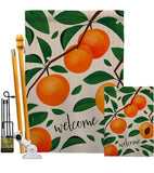 Welcome Apricot - Fruits Food Vertical Impressions Decorative Flags HG120254 Made In USA