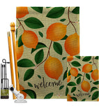 Welcome Lemon - Fruits Food Vertical Impressions Decorative Flags HG120256 Made In USA