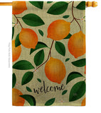 Welcome Lemon - Fruits Food Vertical Impressions Decorative Flags HG120256 Made In USA