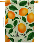 Welcome Lemon - Fruits Food Vertical Impressions Decorative Flags HG120256 Made In USA