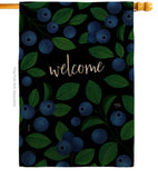 Welcome Blueberrie - Fruits Food Vertical Impressions Decorative Flags HG120257 Made In USA