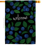 Welcome Blueberrie - Fruits Food Vertical Impressions Decorative Flags HG120257 Made In USA