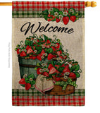 Sweet Srawberries - Fruits Food Vertical Impressions Decorative Flags HG130381 Made In USA