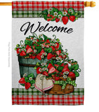 Sweet Srawberries - Fruits Food Vertical Impressions Decorative Flags HG130381 Made In USA