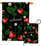 Welcome Strawberries - Fruits Food Vertical Impressions Decorative Flags HG120255 Made In USA