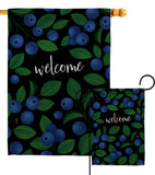 Welcome Blueberrie - Fruits Food Vertical Impressions Decorative Flags HG120257 Made In USA