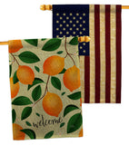 Welcome Lemon - Fruits Food Vertical Impressions Decorative Flags HG120256 Made In USA