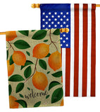 Welcome Lemon - Fruits Food Vertical Impressions Decorative Flags HG120256 Made In USA