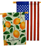 Welcome Lemon - Fruits Food Vertical Impressions Decorative Flags HG120256 Made In USA