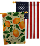 Welcome Lemon - Fruits Food Vertical Impressions Decorative Flags HG120256 Made In USA