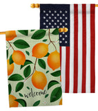 Welcome Lemon - Fruits Food Vertical Impressions Decorative Flags HG120256 Made In USA