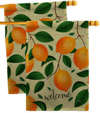 Welcome Lemon - Fruits Food Vertical Impressions Decorative Flags HG120256 Made In USA