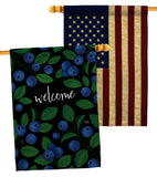 Welcome Blueberrie - Fruits Food Vertical Impressions Decorative Flags HG120257 Made In USA