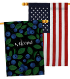 Welcome Blueberrie - Fruits Food Vertical Impressions Decorative Flags HG120257 Made In USA