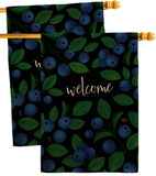 Welcome Blueberrie - Fruits Food Vertical Impressions Decorative Flags HG120257 Made In USA