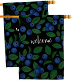 Welcome Blueberrie - Fruits Food Vertical Impressions Decorative Flags HG120257 Made In USA