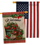 Sweet Srawberries - Fruits Food Vertical Impressions Decorative Flags HG130381 Made In USA