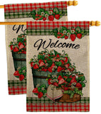 Sweet Srawberries - Fruits Food Vertical Impressions Decorative Flags HG130381 Made In USA