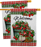 Sweet Srawberries - Fruits Food Vertical Impressions Decorative Flags HG130381 Made In USA