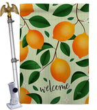 Welcome Lemon - Fruits Food Vertical Impressions Decorative Flags HG120256 Made In USA