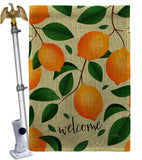 Welcome Lemon - Fruits Food Vertical Impressions Decorative Flags HG120256 Made In USA