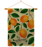 Welcome Lemon - Fruits Food Vertical Impressions Decorative Flags HG120256 Made In USA