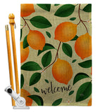 Welcome Lemon - Fruits Food Vertical Impressions Decorative Flags HG120256 Made In USA