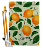 Welcome Lemon - Fruits Food Vertical Impressions Decorative Flags HG120256 Made In USA