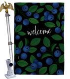 Welcome Blueberrie - Fruits Food Vertical Impressions Decorative Flags HG120257 Made In USA