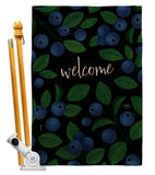 Welcome Blueberrie - Fruits Food Vertical Impressions Decorative Flags HG120257 Made In USA