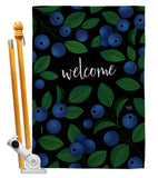 Welcome Blueberrie - Fruits Food Vertical Impressions Decorative Flags HG120257 Made In USA