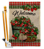 Sweet Srawberries - Fruits Food Vertical Impressions Decorative Flags HG130381 Made In USA