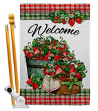 Sweet Srawberries - Fruits Food Vertical Impressions Decorative Flags HG130381 Made In USA