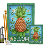 Welcome Pineapple - Fruits Food Vertical Impressions Decorative Flags HG117036 Made In USA