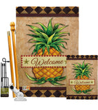 Welcome Pineapple - Fruits Food Vertical Impressions Decorative Flags HG191213 Made In USA