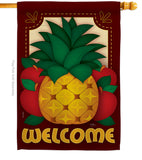 Welcome Pineapple - Fruits Food Vertical Impressions Decorative Flags HG117017 Imported