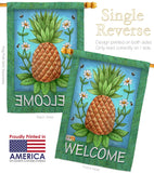 Welcome Pineapple - Fruits Food Vertical Impressions Decorative Flags HG117036 Made In USA